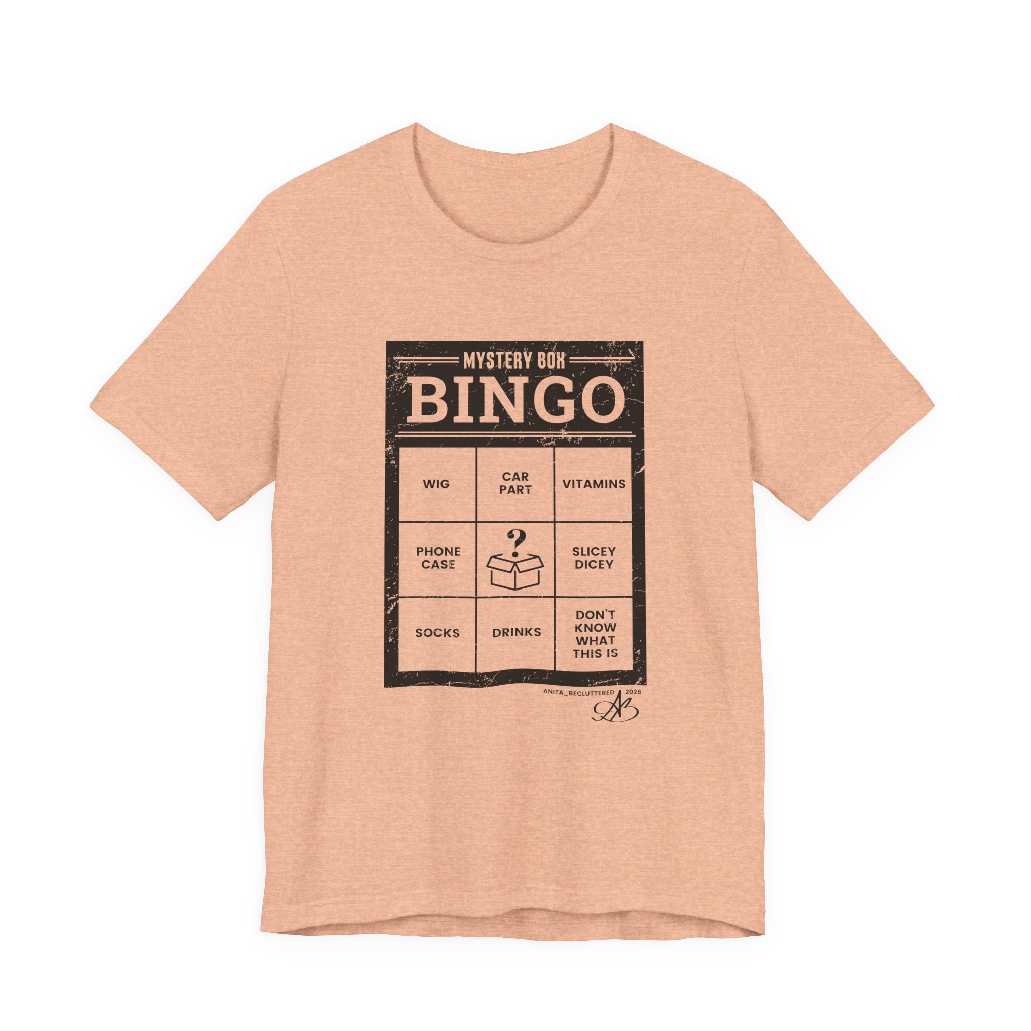 Mystery Box Bingo T-Shirt — Vintage Game Card Graphic Tee