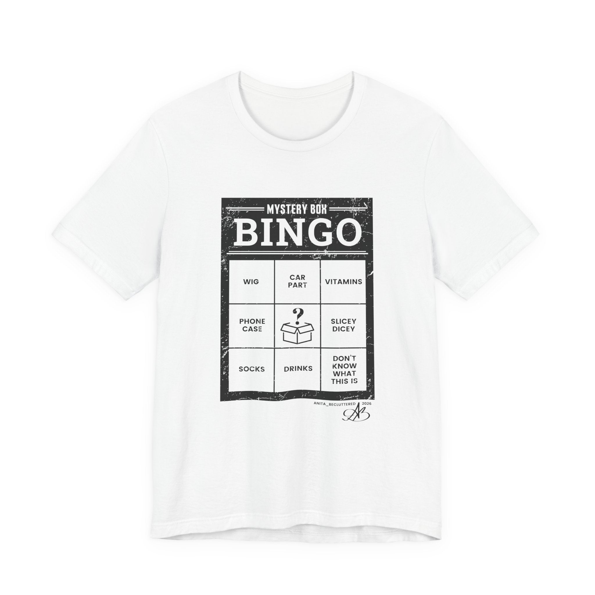 Mystery Box Bingo T-Shirt — Vintage Game Card Graphic Tee