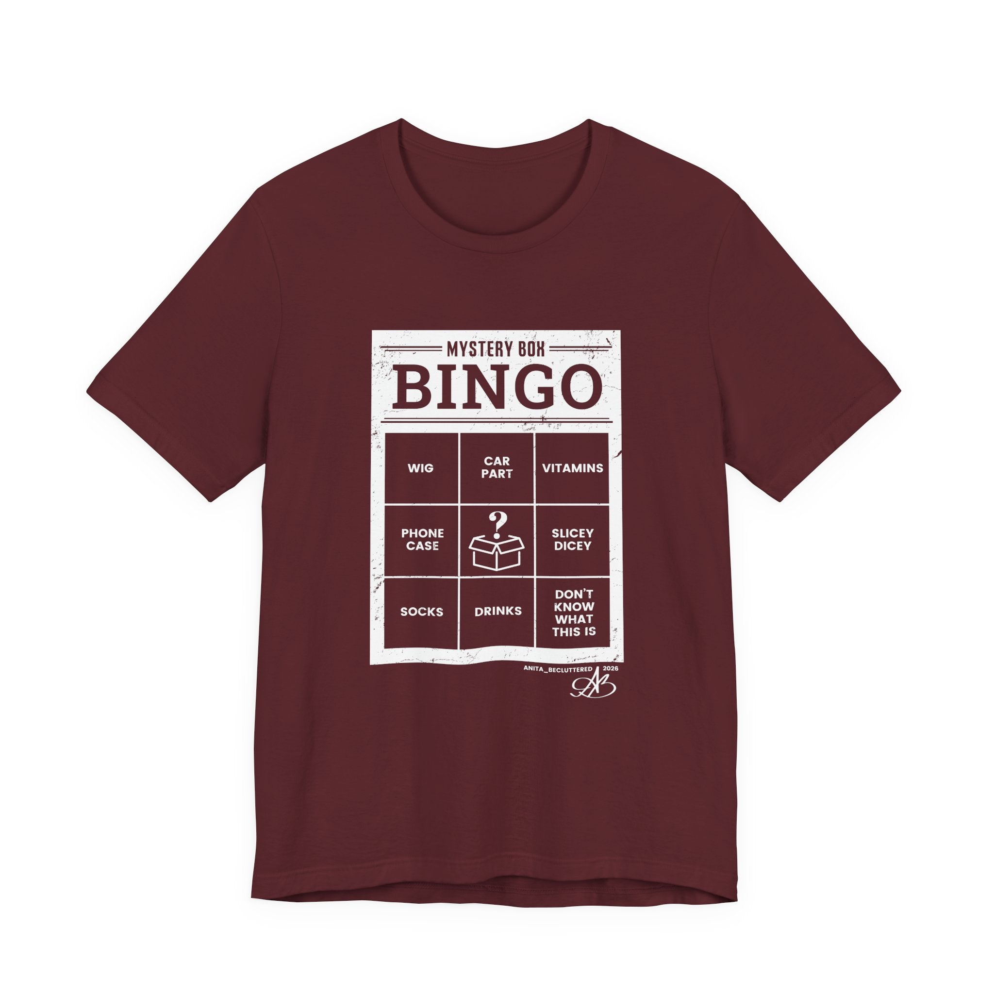 Mystery Box Bingo T-Shirt — Vintage Game Card Graphic Tee
