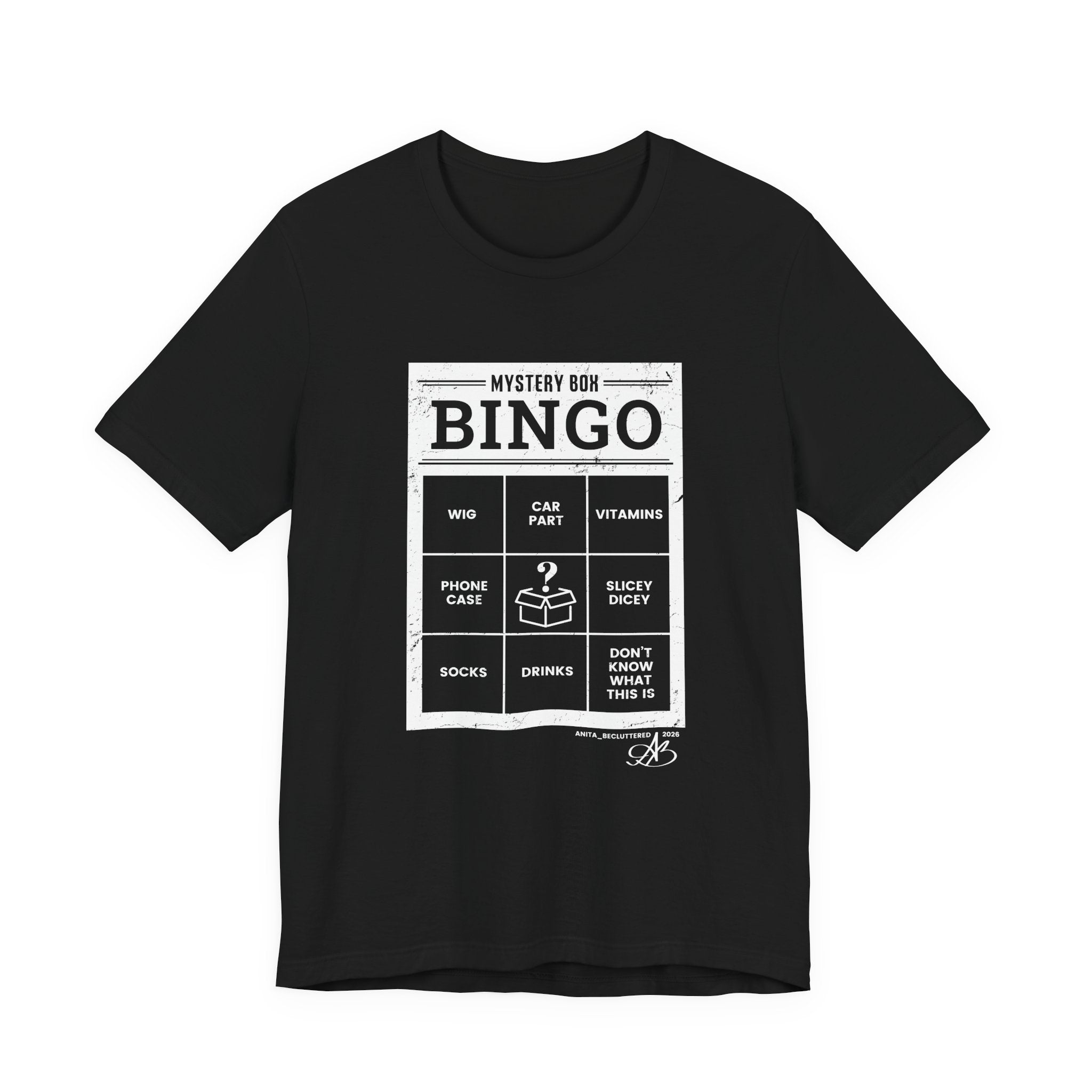 Mystery Box Bingo T-Shirt — Vintage Game Card Graphic Tee