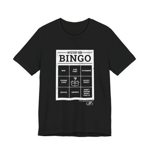 Mystery Box Bingo T-Shirt — Vintage Game Card Graphic Tee