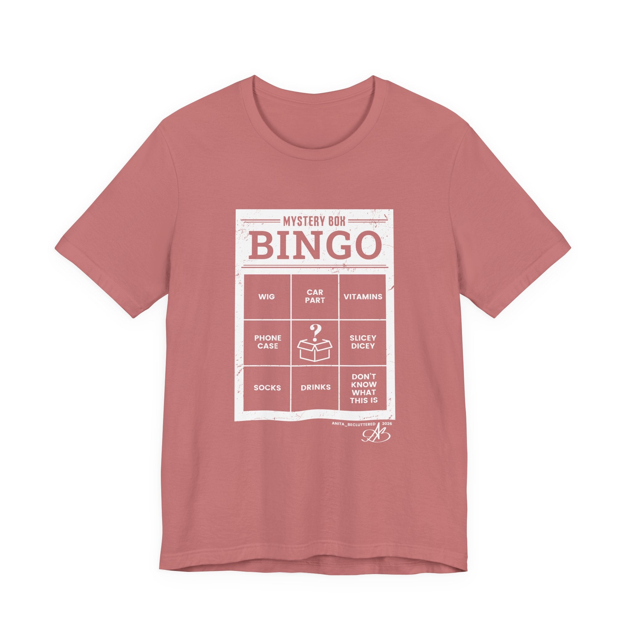 Mystery Box Bingo T-Shirt — Vintage Game Card Graphic Tee