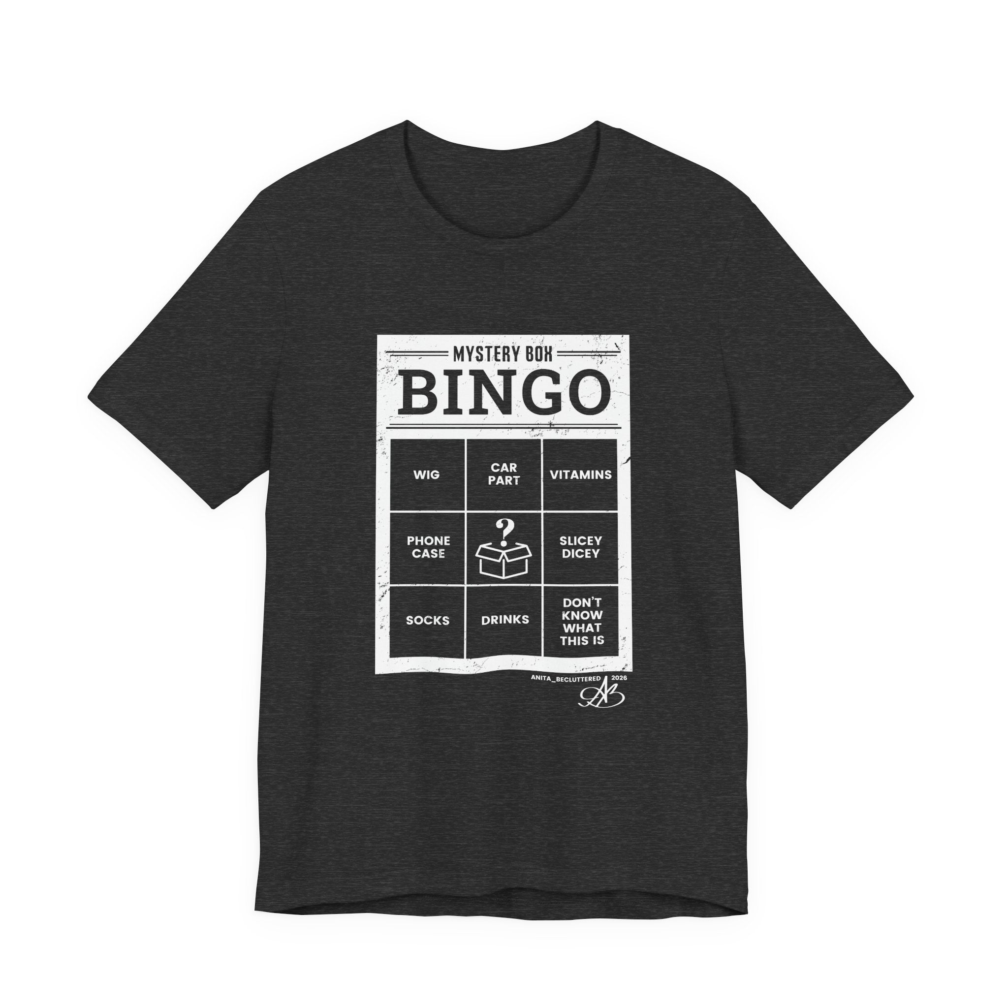 Mystery Box Bingo T-Shirt — Vintage Game Card Graphic Tee